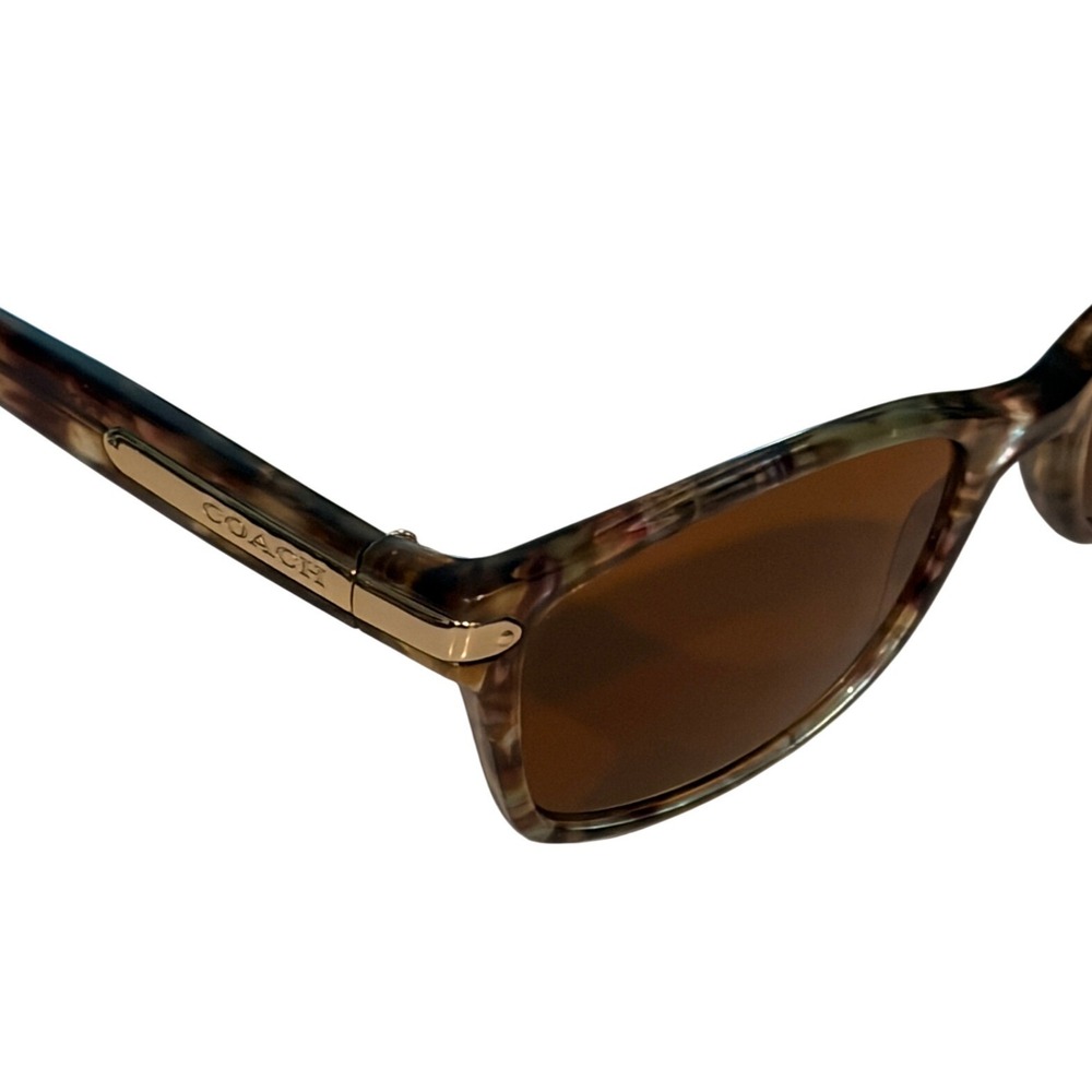 Coach HC 6065 5287 Confetti Light Brown Tortoise Sunglasses Gold Logo 51-17-135